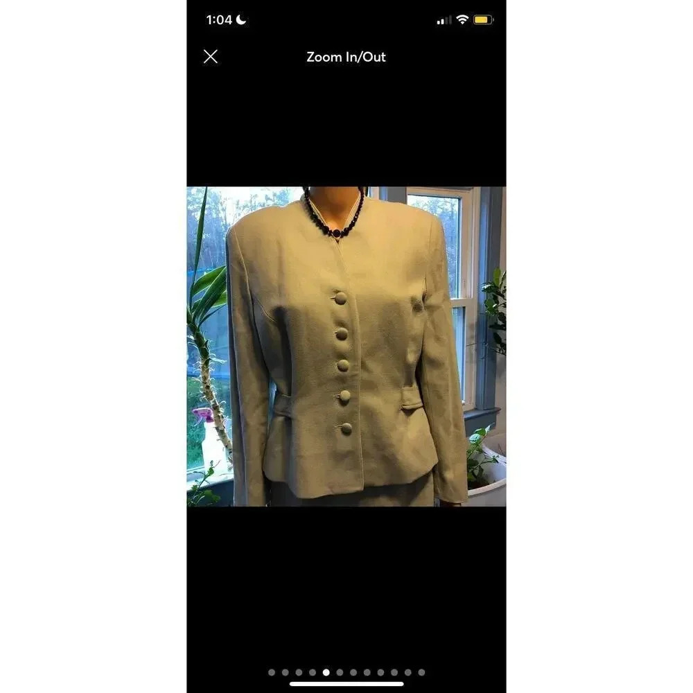 Jones New York 100% Pure Wool women Skirt Suit Career Wear Set Size 14P - Picture 10 of 12